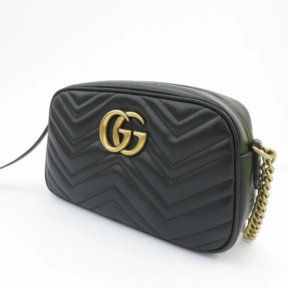 GUCCI GG Marmont Camera Bag Shoulder 447632 493075 Black